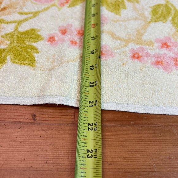 Vtg tastemaker bath Hand wash cloth Towel set 60 70s Yellow Cotton Fringe Floral - Picture 14 of 15